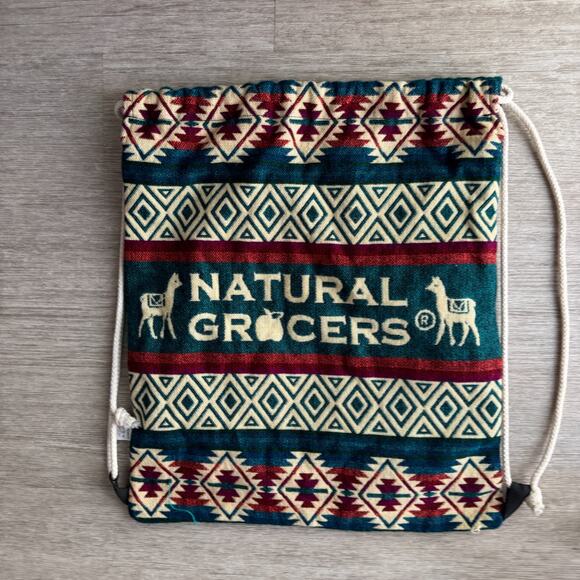 Natural Grocer Aztec Llama Print Shoulder Bag Reusable Grocery Tote Wool Acrylic - Picture 2 of 5